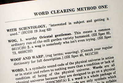 Ukázka scientologického slovníku, heslo WOG