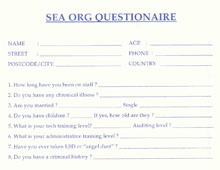 Sea Org dotazník.